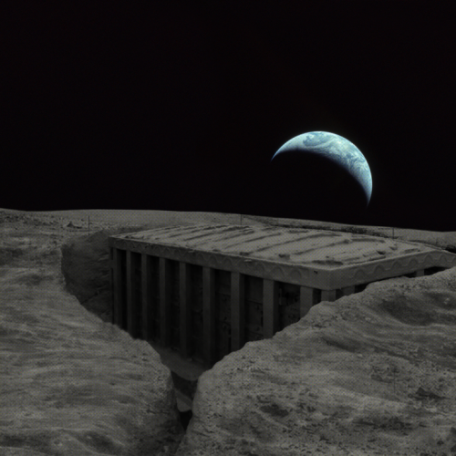 A digital image of an ancient Ethiopian structure on the moon.