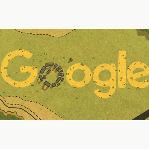 Morgan Peden '23, Google Doodle of the google logo in a grassy field.