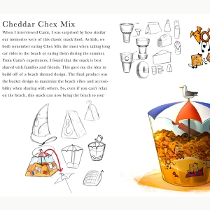 Beatrice Woodward '23, Package Design for Chex Mix. Text reads "Cheddar Chex Mix"