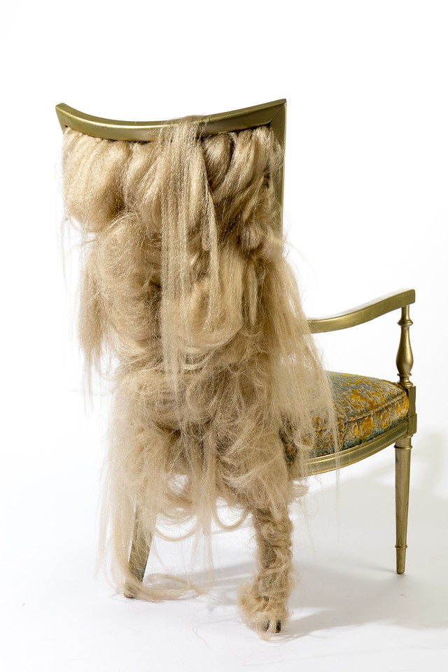 A chair with hair on it by Bashya Ryan Jones 