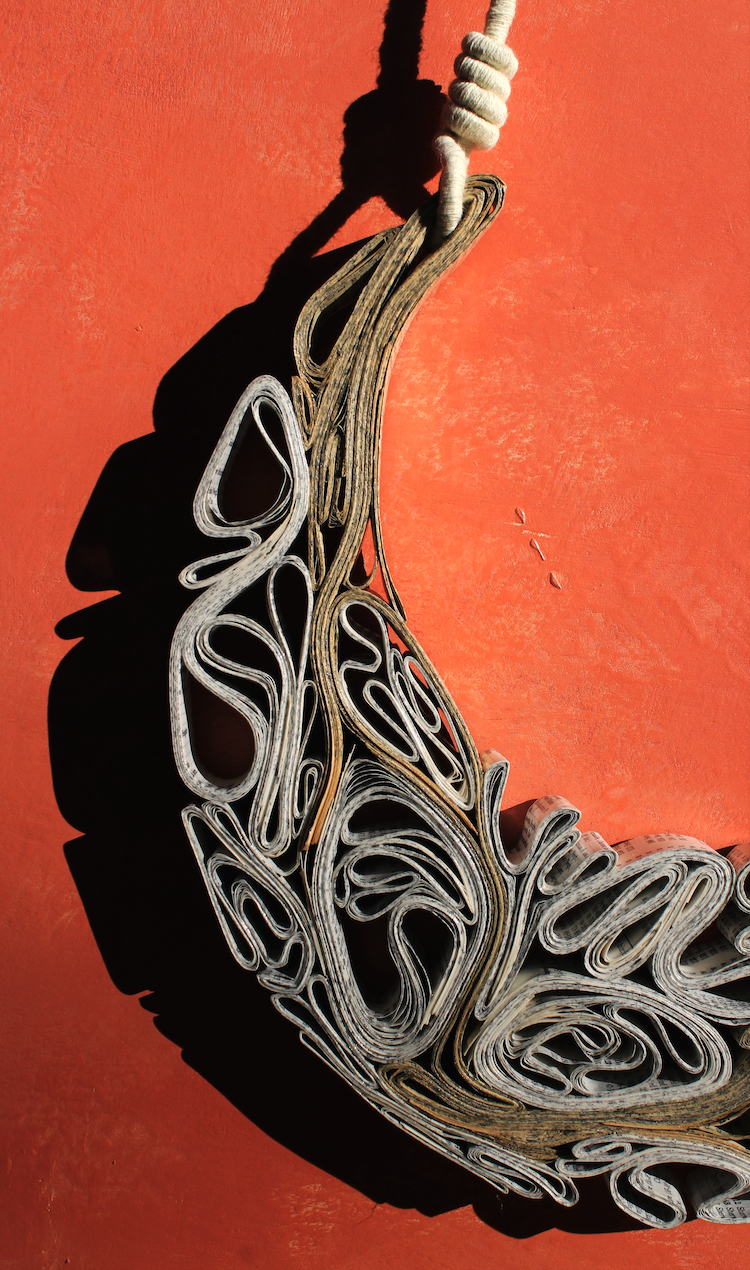 A large quilled piece in detail by Corinne Sandkuhler BFA '15