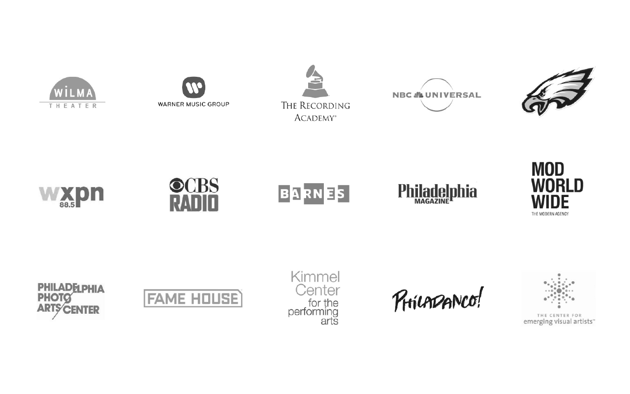 Various logos of companies students have interned for