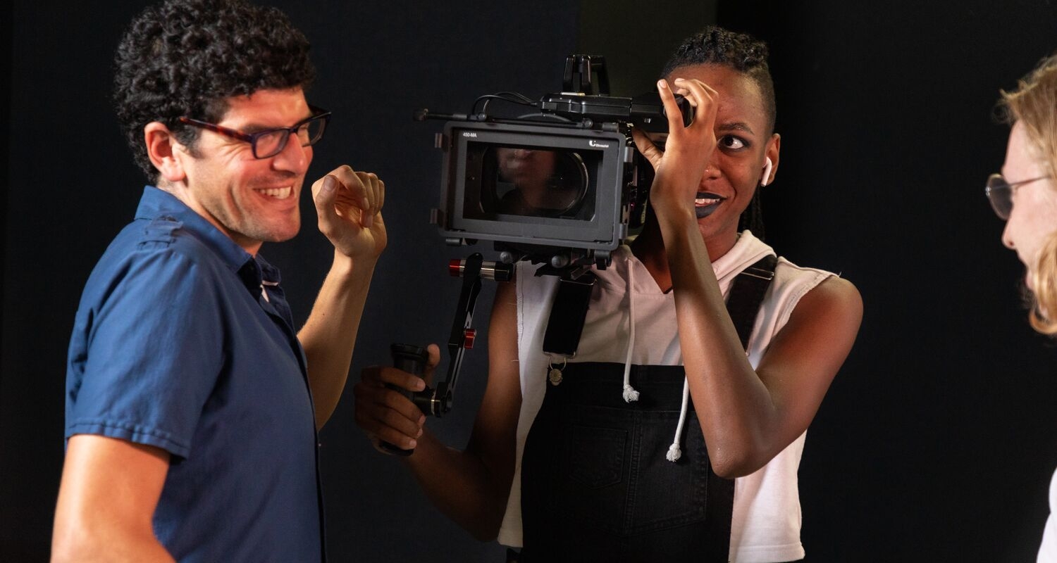 UArts Students learn how to use a Blackmagic Ursa camera with professor Mike Attie.