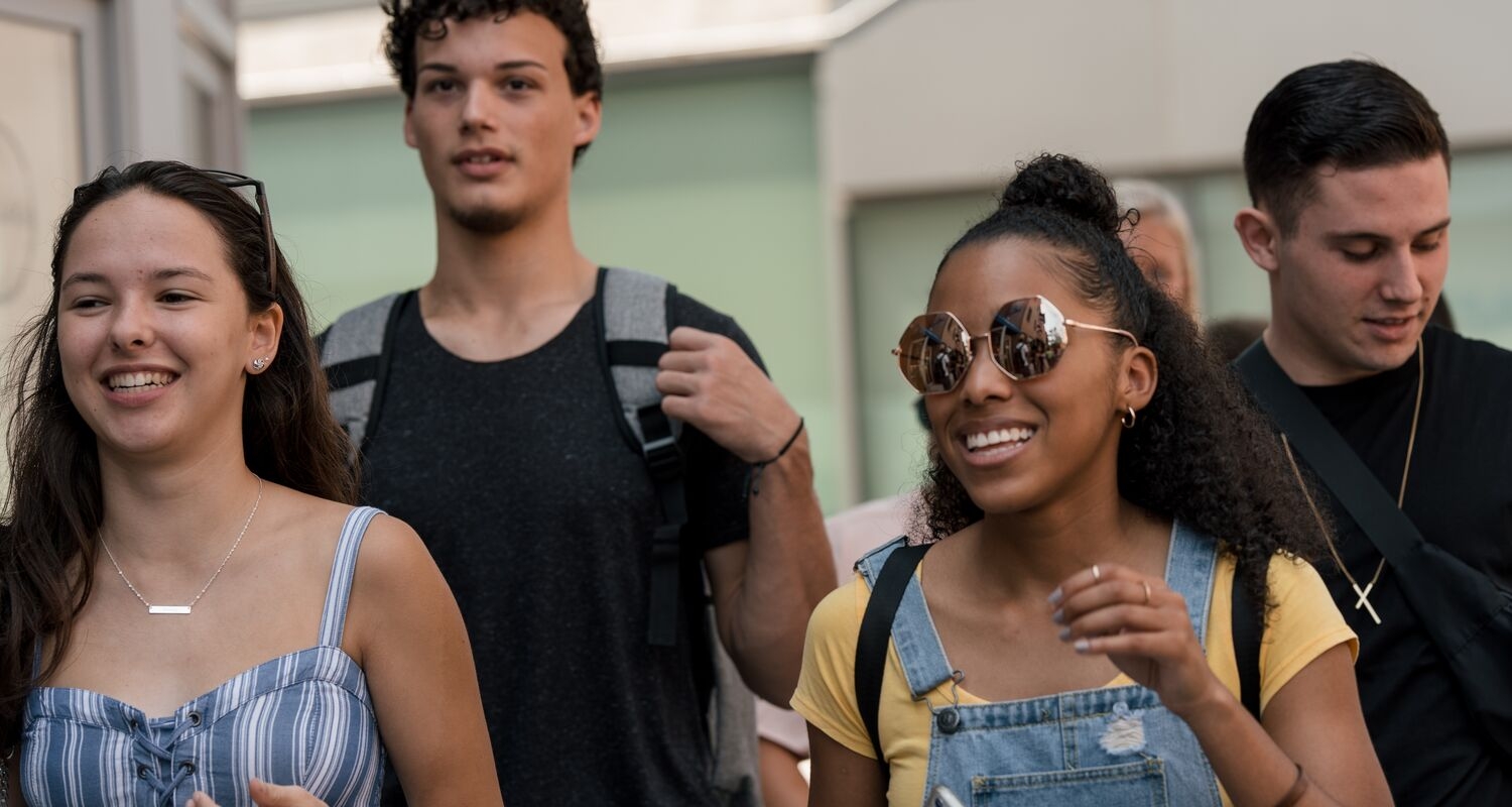 UArts students walking on campus