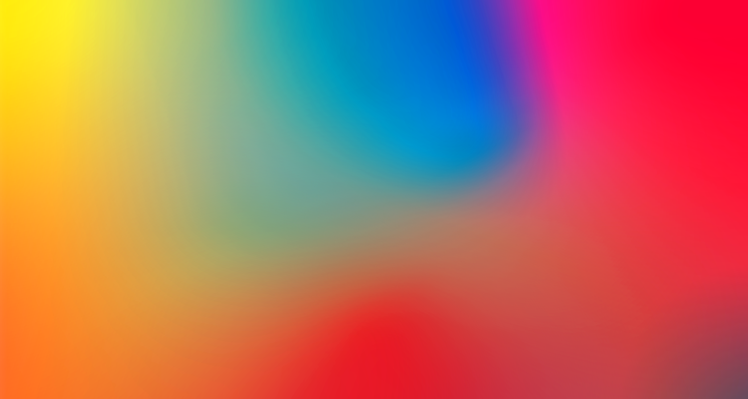 a soft yet vibrant multicolor gradient texture comprised of orange, gold, green, blue, violet and red tones that darkens slightly at the bottom of the graphic.