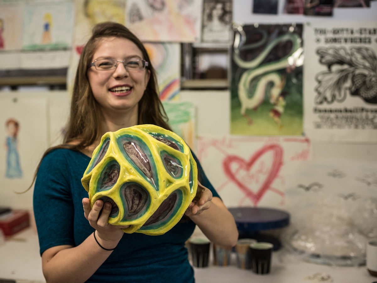 UArts Student Dawn Jackson in Ceramics Studio