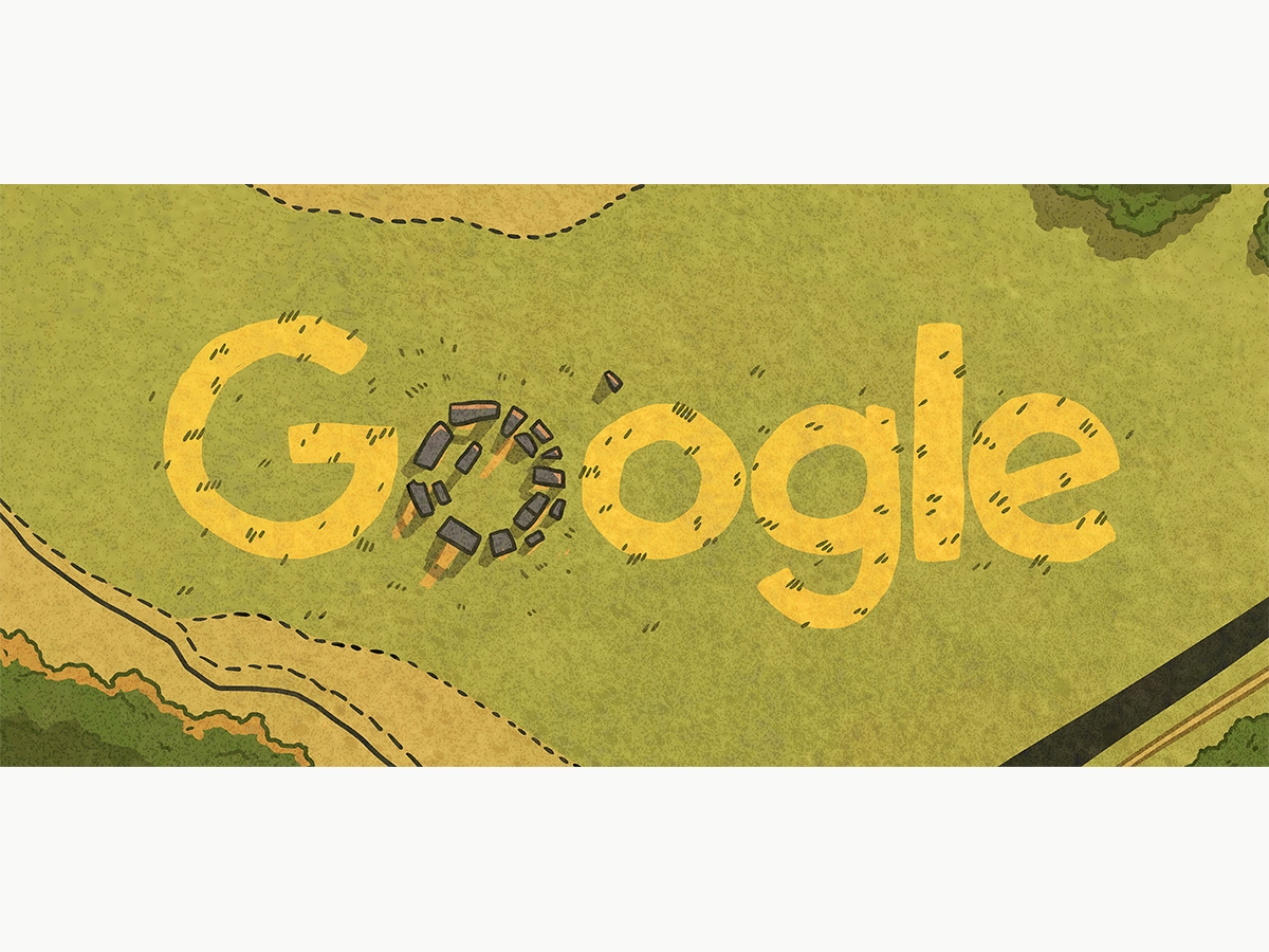 Morgan Peden '23, Google Doodle of the google logo in a grassy field.
