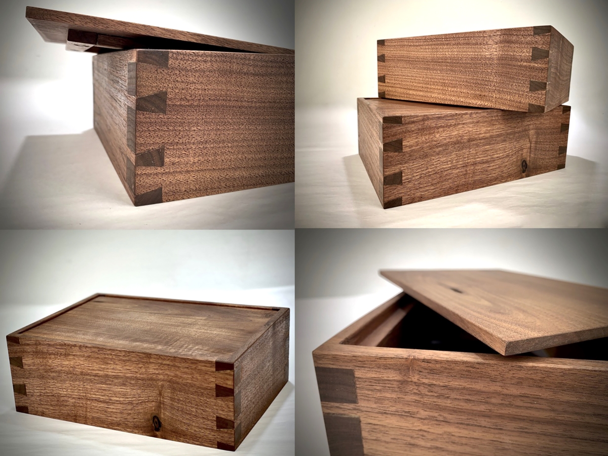 Wooden boxes with lids