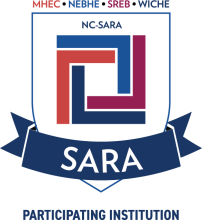 A logo with the text MHEC, NEBHE, SREB, WICHE NC-SARA Approved/participating Institution
