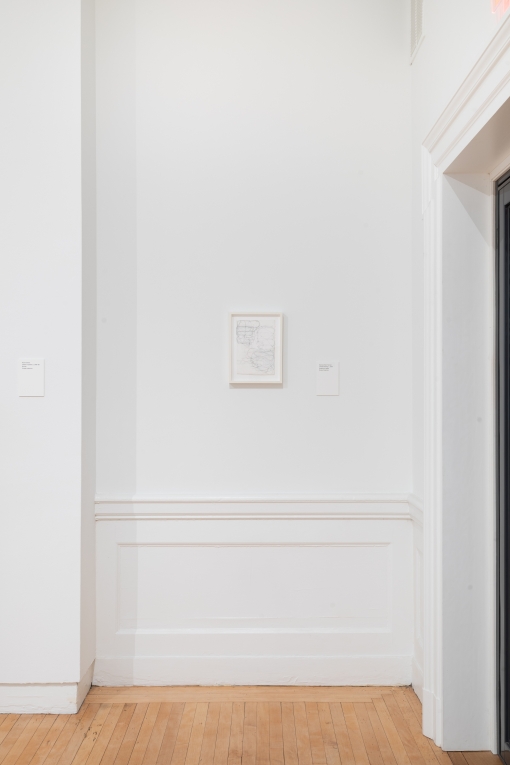 Installation view of framed work on the wall