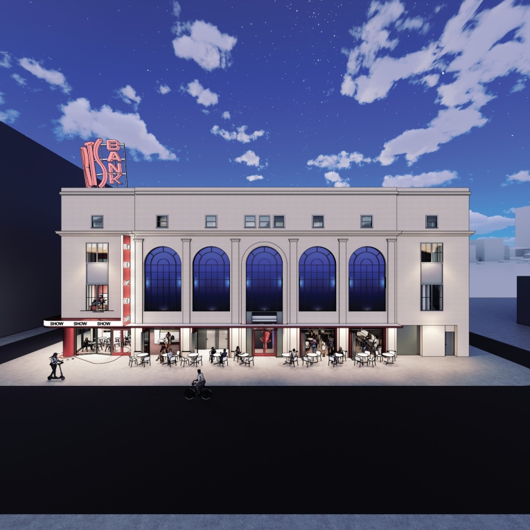 architectural rendering of the exterior of the walter dallas theater
