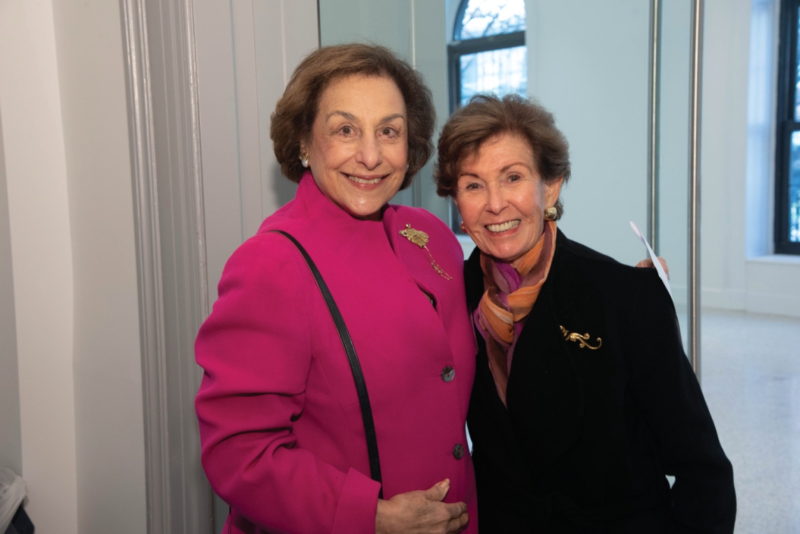 UArts trustees Harriet Weiss (left) and Eleanor Davis (right) celebrated the Student Center opening.