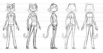 A figure sketch of a character that resembles Catwoman 