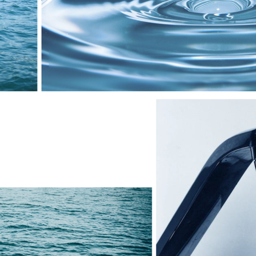 A visual score with photos of water