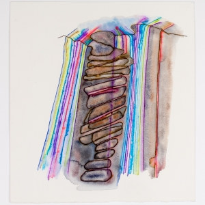 With Falling Rocks 2015 Watercolor on Paper by Schimert