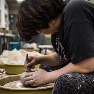 UArts Student in Ceramics Studio