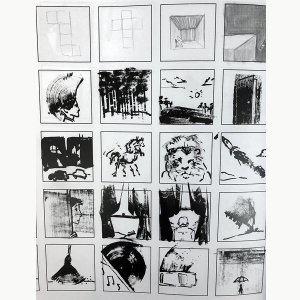 Beatrice Woodward '23, Iteration and Gestalt Theory drawings of different animals and figures